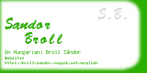 sandor broll business card